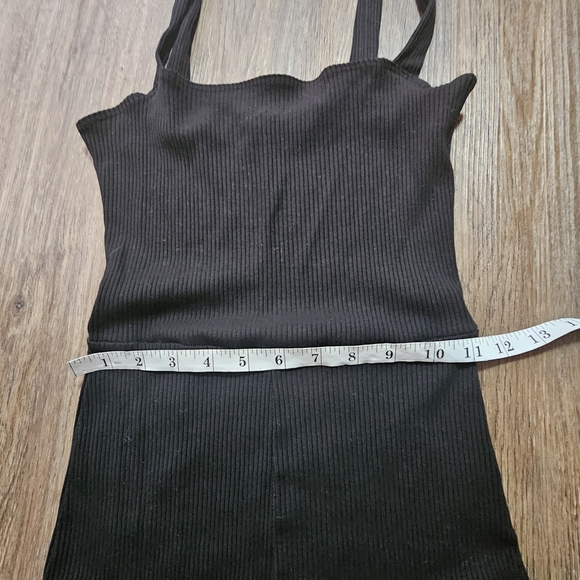 Reformation Jeans Black Ribbed Knit Jumpsuit | Size M | Made in USA Minimalist - Picture 6 of 11